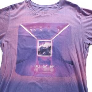 Fall Out Boy MANIA Tour Album T-Shirt Pop Punk Emo Concert Tee Purple Ombre M